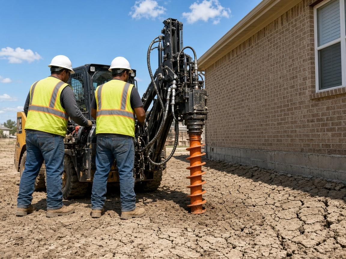 Helical Pier Foundation Repair in Austin